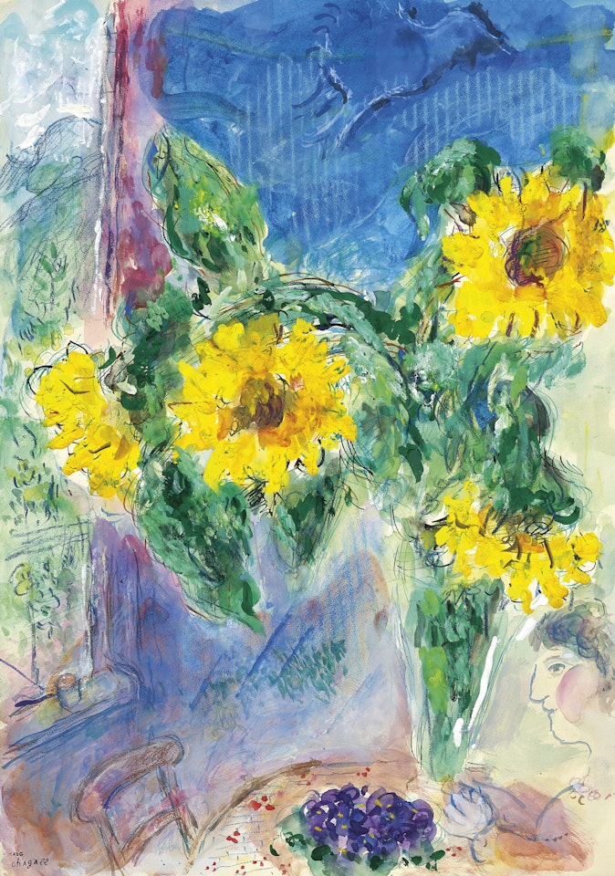 Bouquet de tournesols à Sils by Marc Chagall