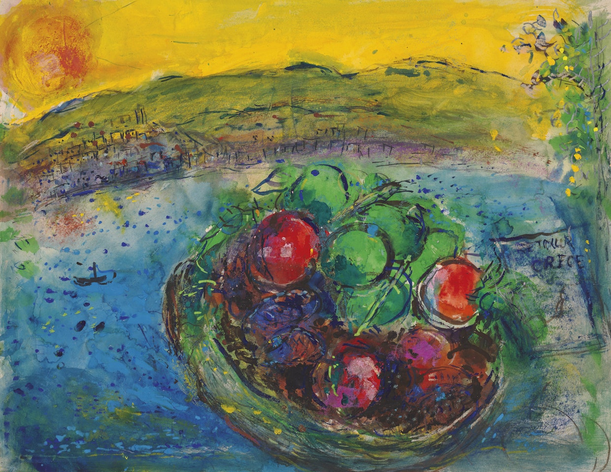 Retour Grèce ou Corbeille de fruits by Marc Chagall