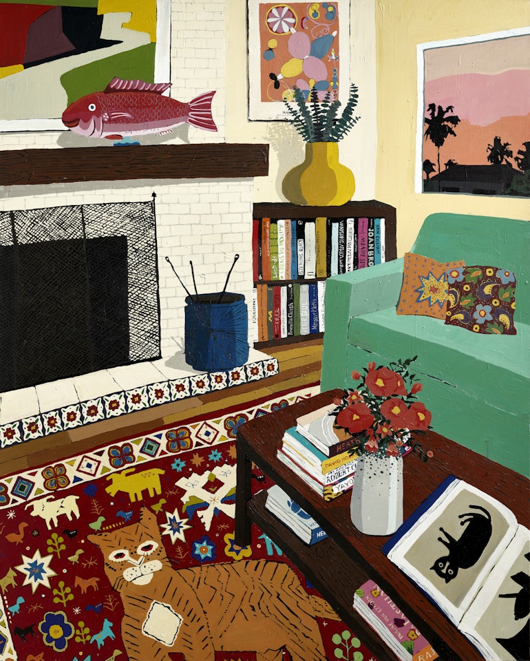 Interior With Cats and Fish by Hilary Pecis