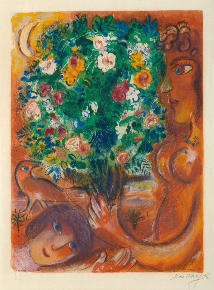 Femme au bouquet  by Marc Chagall