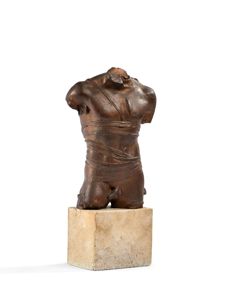 Bronze à patine brune et marbre  by Igor Mitoraj