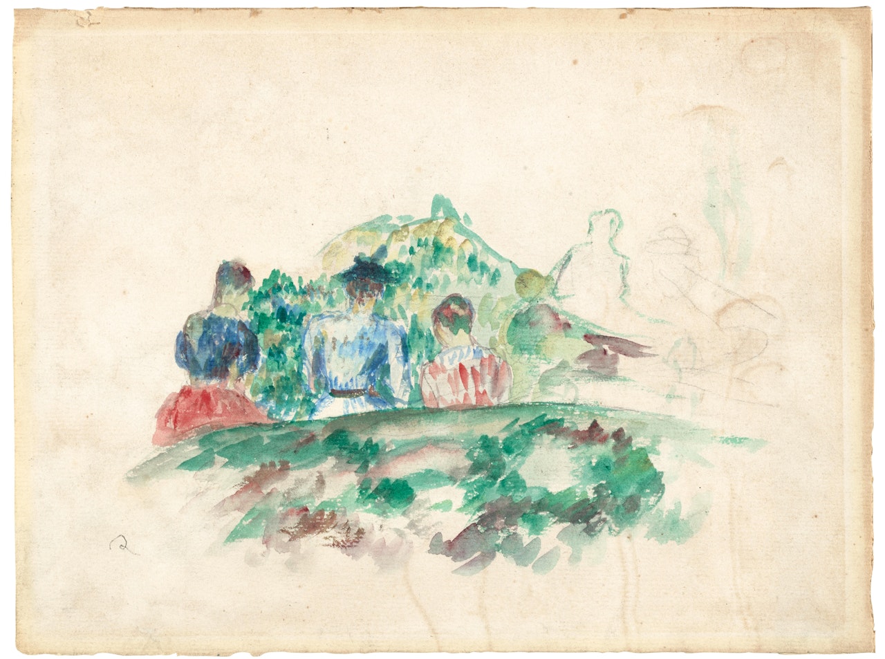 Esquisse de personnages dans un paysage by Pierre-Auguste Renoir