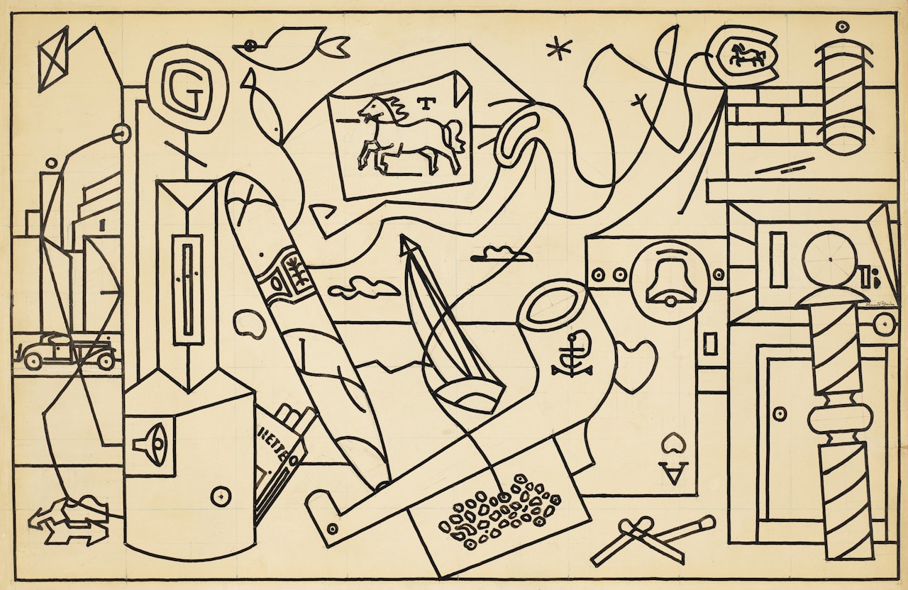 Final Study for Radio City Music Hall Mural by Stuart Davis