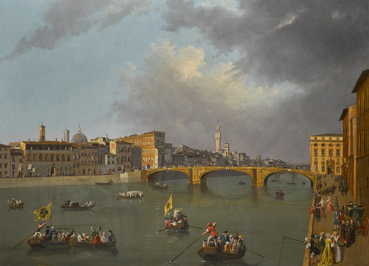 Florence, a view of the Arno with the Ponte Santa Trinità by Thomas Patch