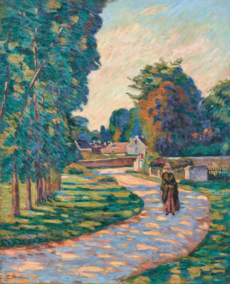Femme sur un chemin à Epinay-sur-Orge by Armand Guillaumin
