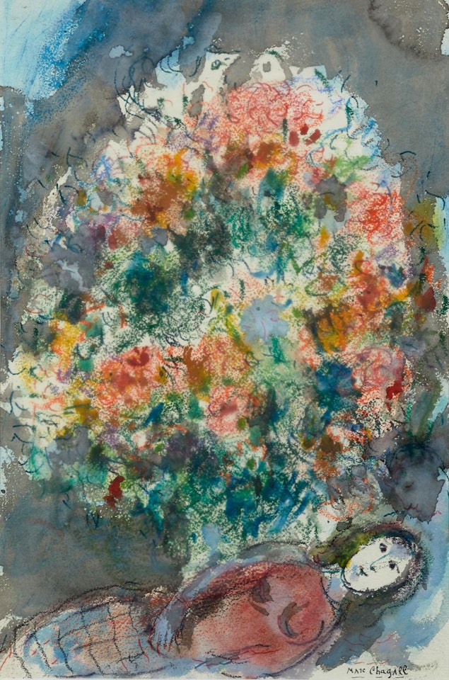 Les amoureux au bouquet de fleur by Marc Chagall