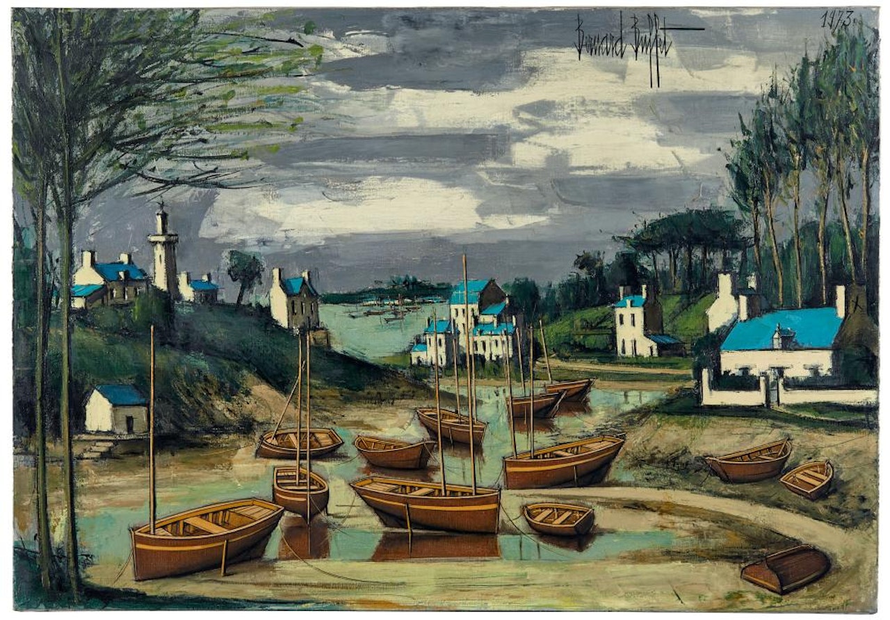 Loctudy, la presqu'île à marée basse - 1973 Huile sur toile by Bernard Buffet