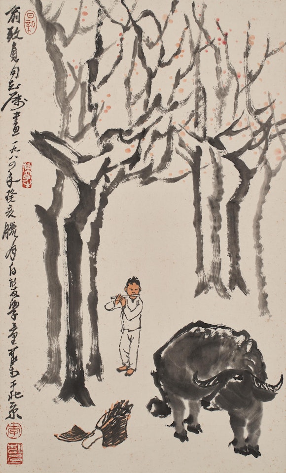 Herding a Buffalo by Li Keran