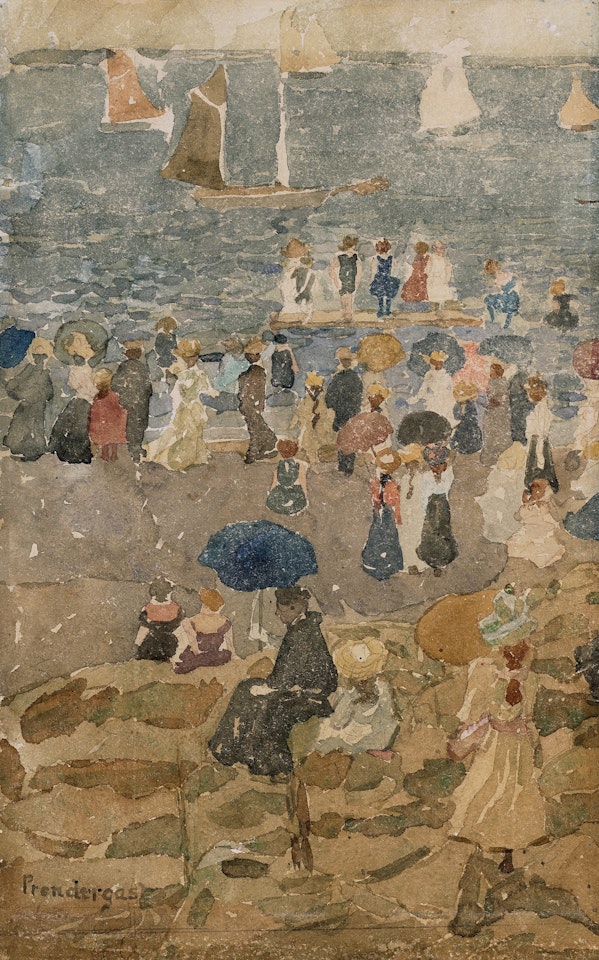 Beach Scene, North Shore and Normandy Beach: A Double-Sided Work by Maurice Prendergast