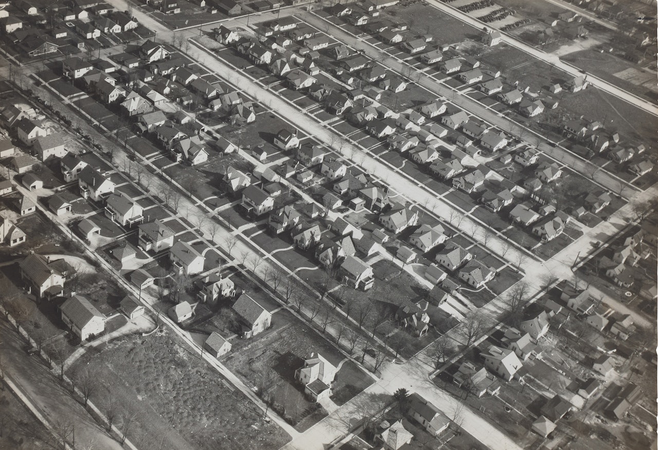 Aerial View Of Single Family Houses, Muncie, Indiana by Margaret Bourke-White