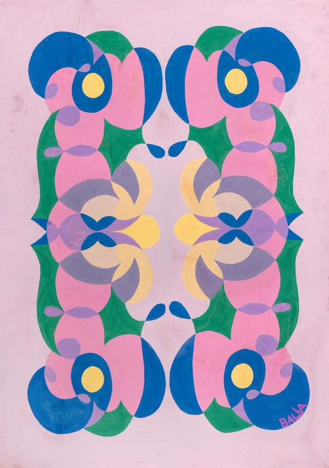 Linee andamentali - motivo per tappeto by Giacomo Balla
