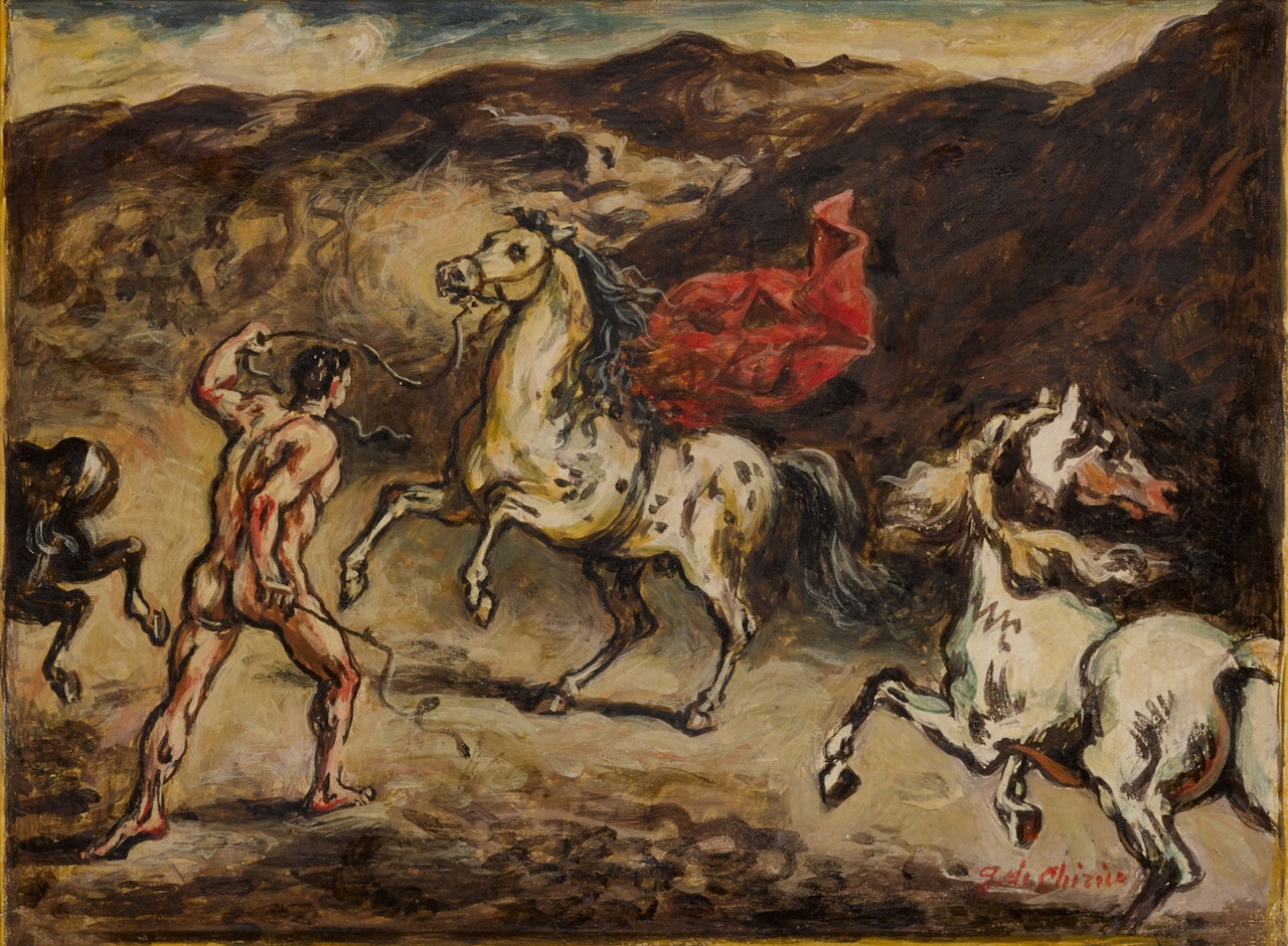 Scudiero con cavalli by Giorgio de Chirico