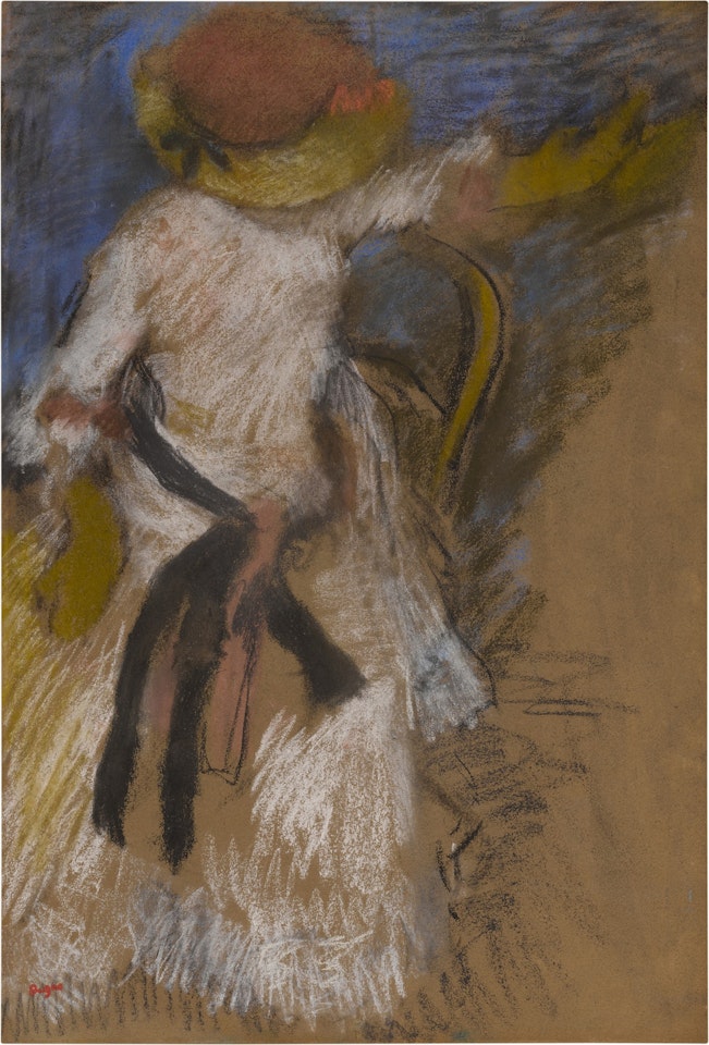 Femme en robe blanche assise by Edgar Degas