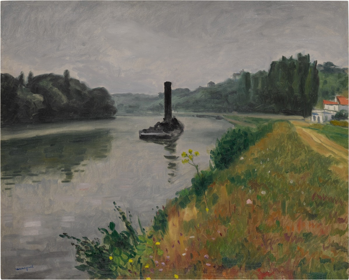 Remorqueur sur la Seine à Mericourt by Albert Marquet