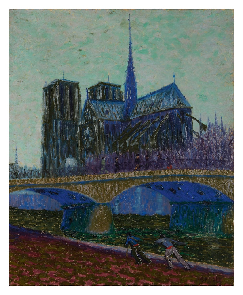 Notre-Dame et le pont de l’Archevêché by Auguste Herbin
