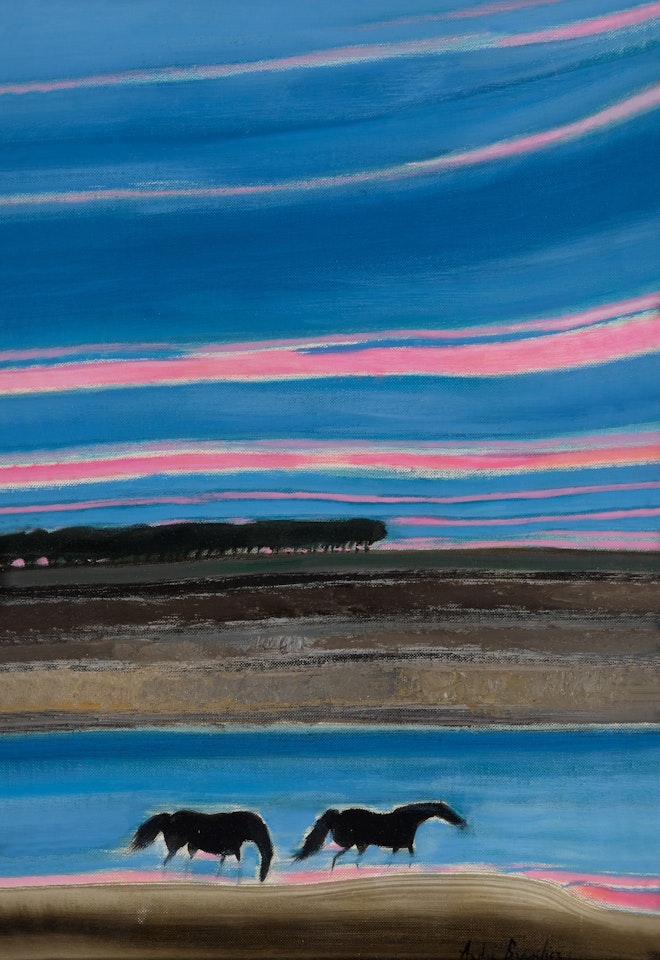 Deux chevaux au bord de la rivière by André Brasilier