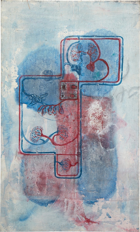 House Plan with Blood Flow by Guillermo Kuitca