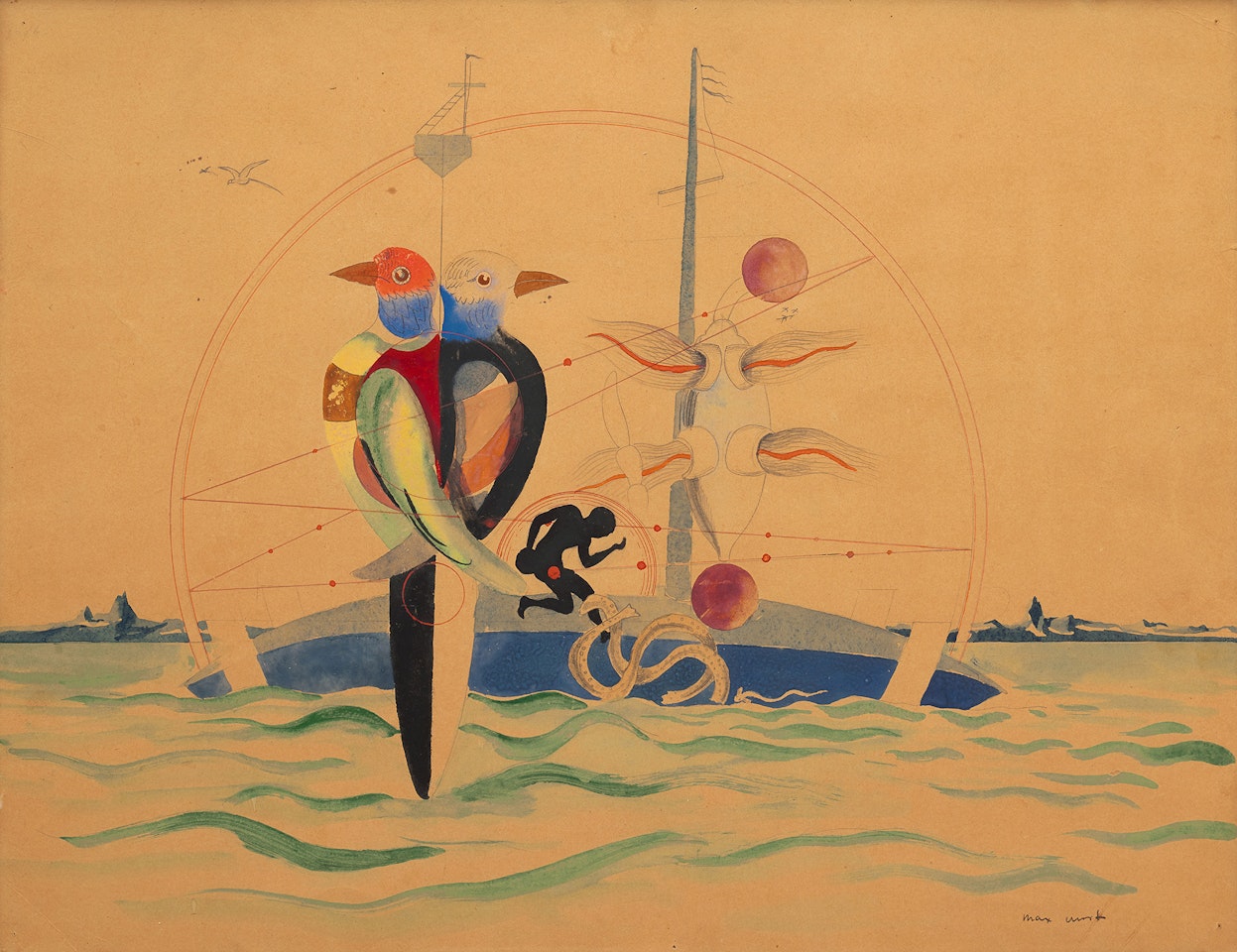 Ohne Titel (les hommes ne le sauront jamais) by Max Ernst