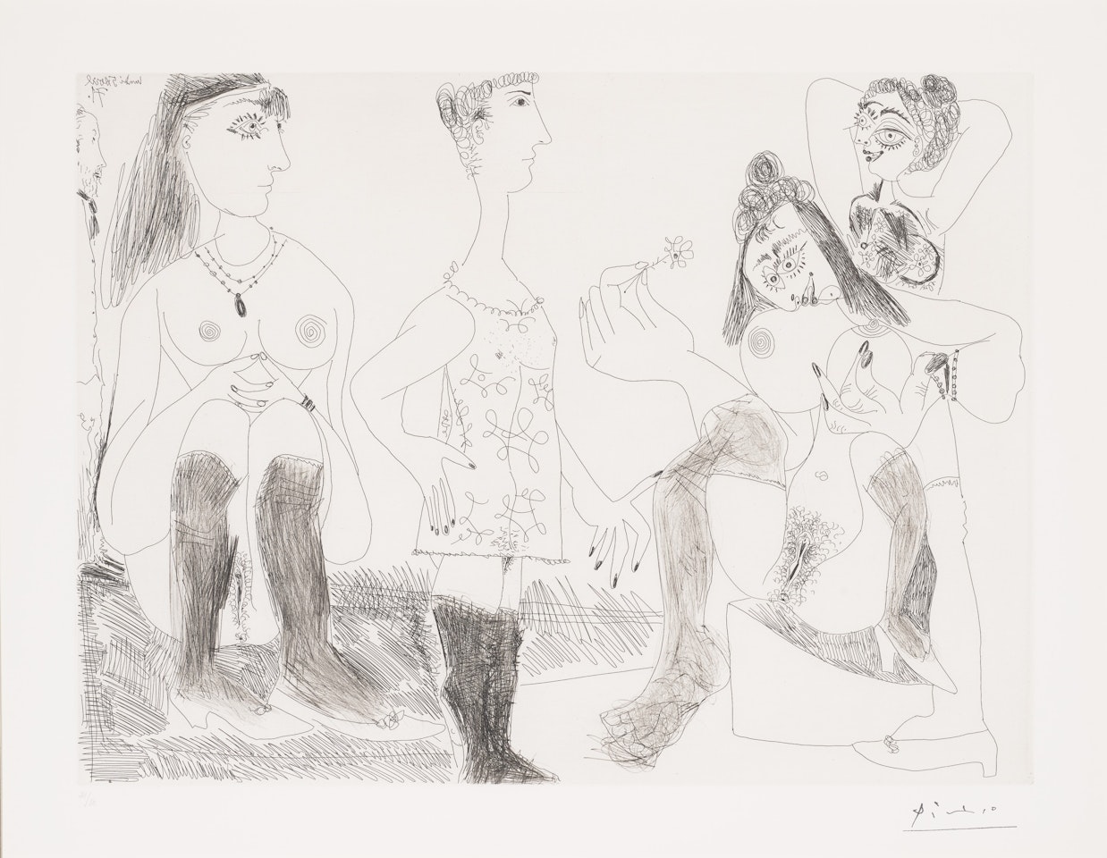 Degas songeant, filles entre elles, from La Série 156 by Pablo Picasso