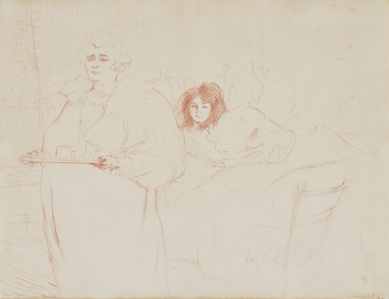 Femme au plateau - Petit déjeuner (Madame Baron et Mademoiselle Popo), from Elles by Henri de Toulouse-Lautrec