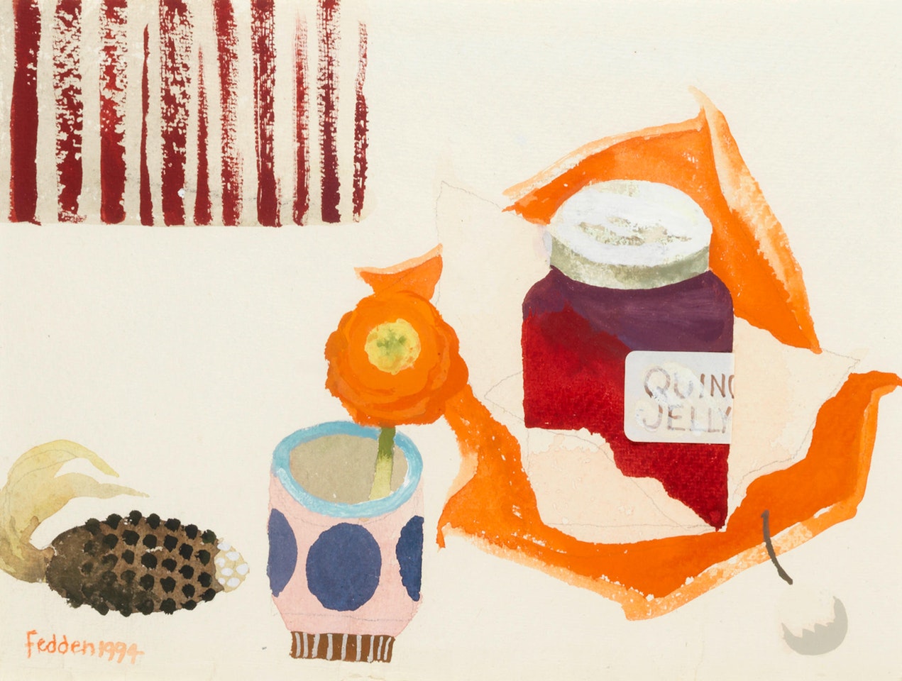 Still Life with Quince Jelly and Orange Flower by Mary Fedden