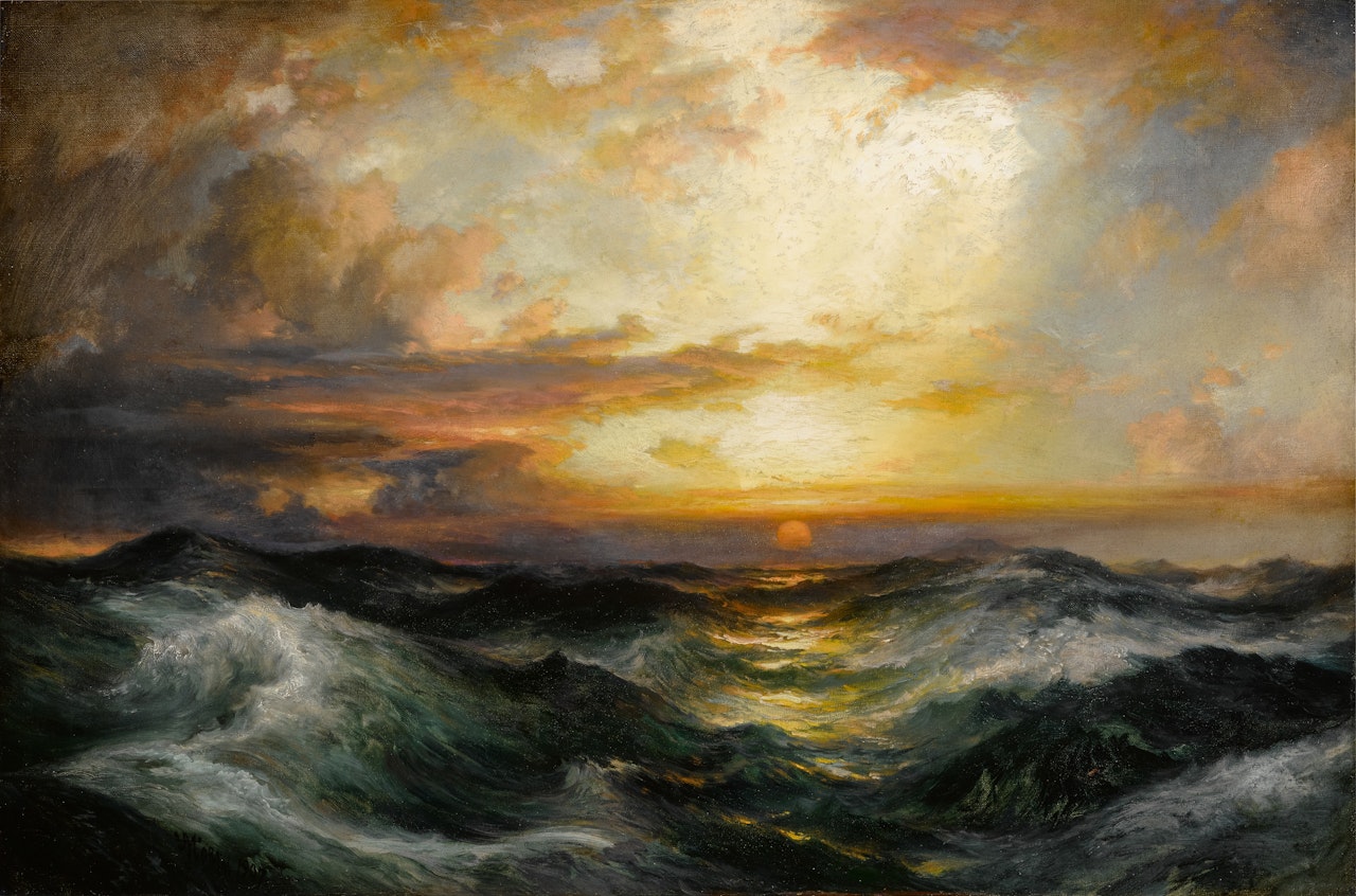Setting Sun at Sea by Thomas Moran