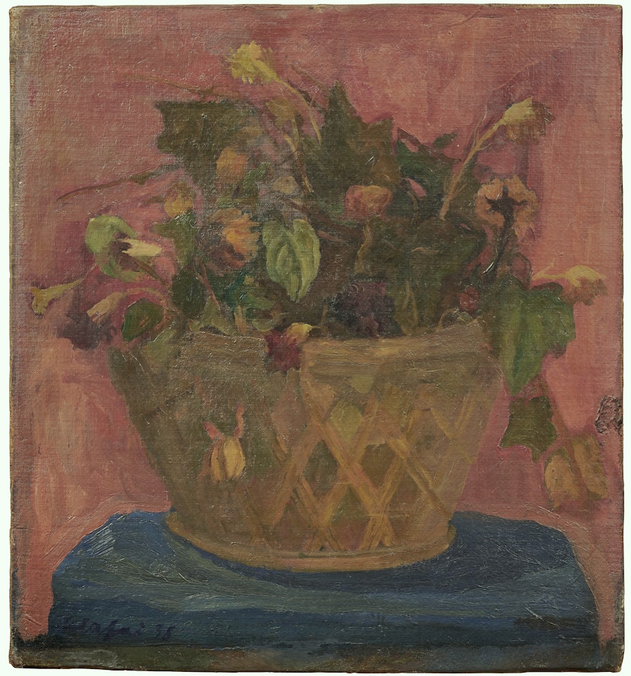 Cesto con fiori by Mario Mafai