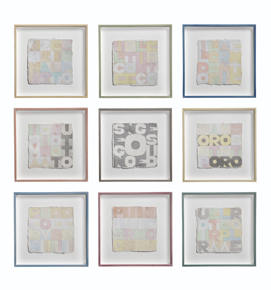 Nove quadrati by Alighiero Boetti