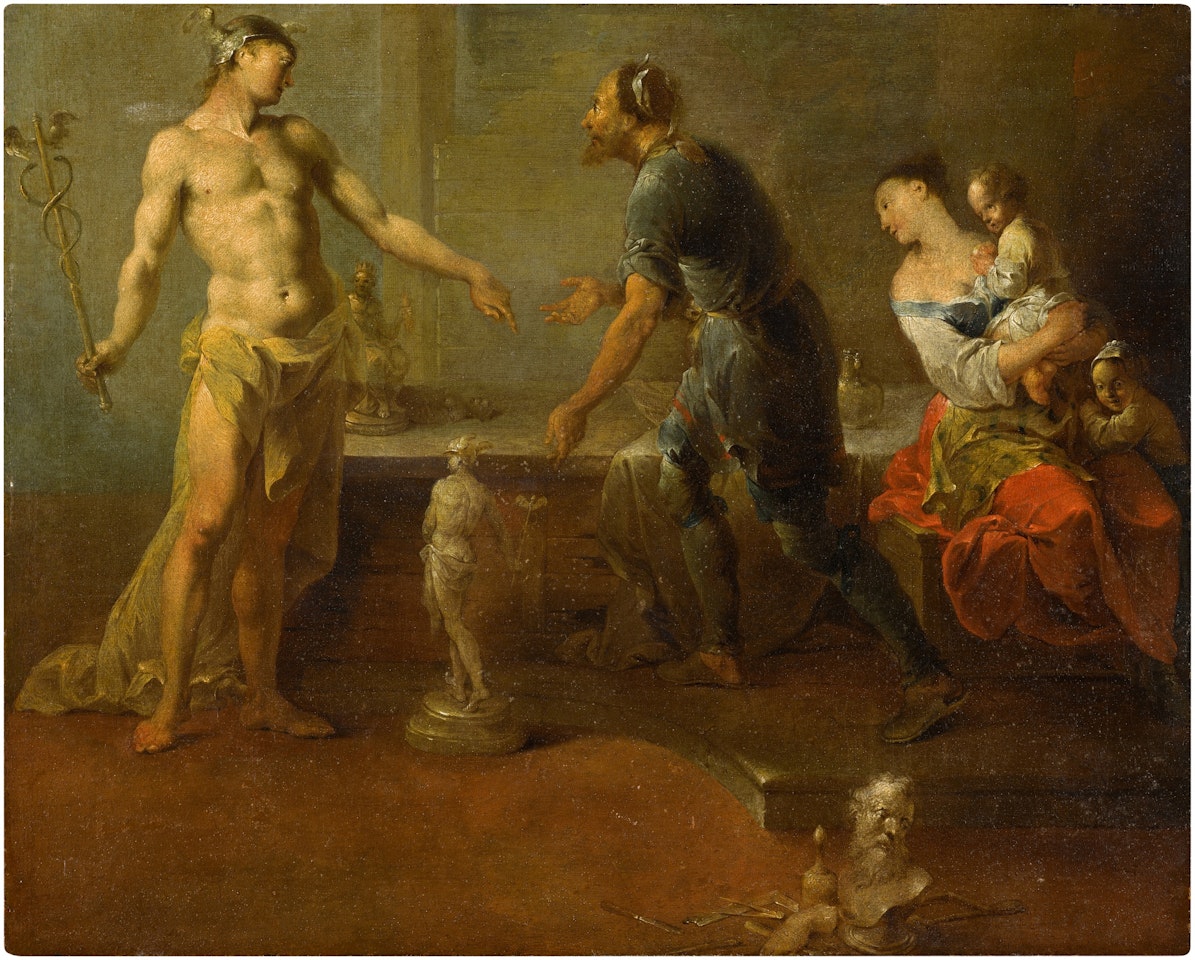 Mercury in the workshop of a sculptor by Januarius Johann Rasso Zick