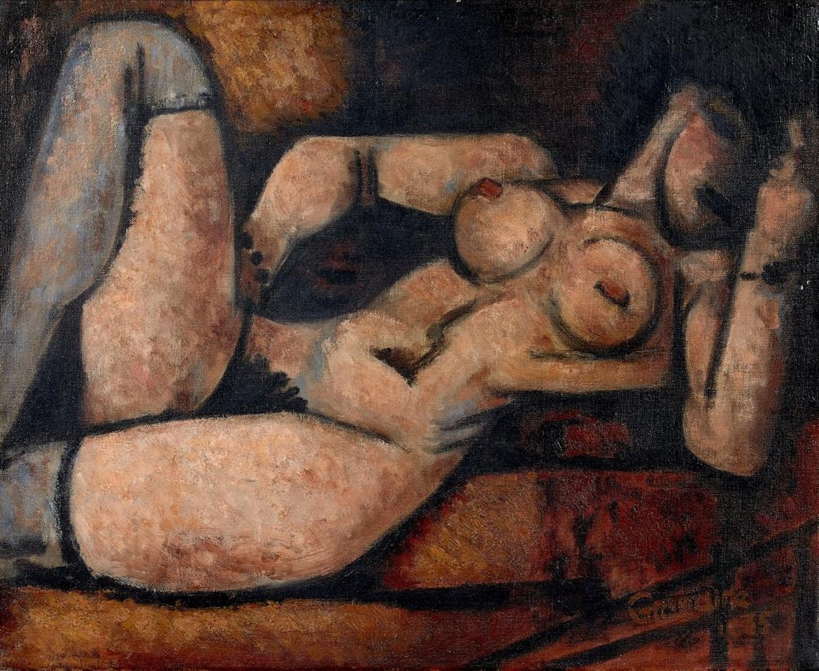 Nu couché au bas gris by Marcel Gromaire