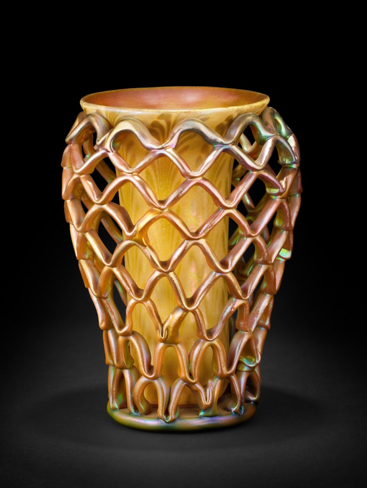 A Rare "Diatreta" Vase by Tiffany Studios