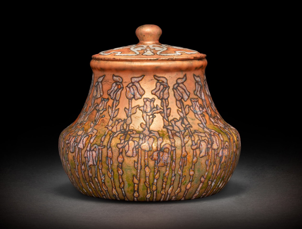 Covered "Indian Pipe" Vase by Tiffany Studios