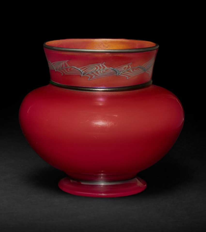 Red "Byzantine" Vase by Tiffany Studios