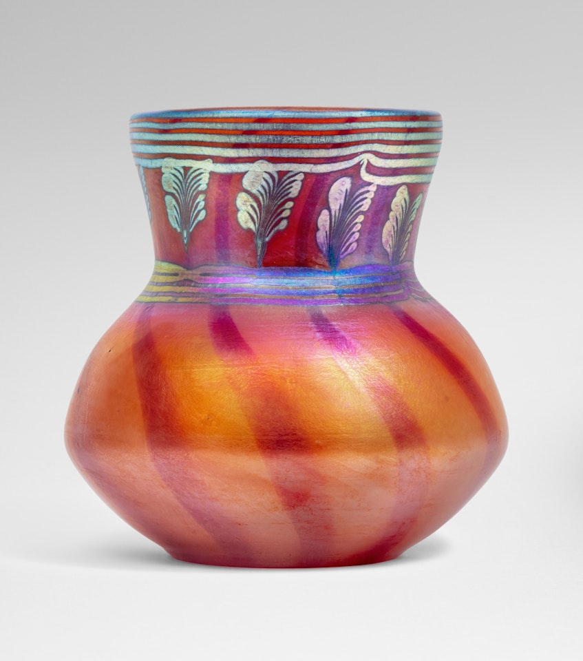 Red "Byzantine" Vase by Tiffany Studios