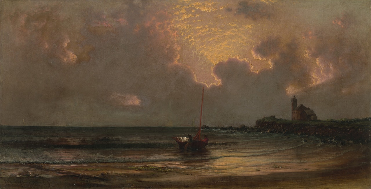 Sunset at Point Judith Light by Martin Johnson Heade
