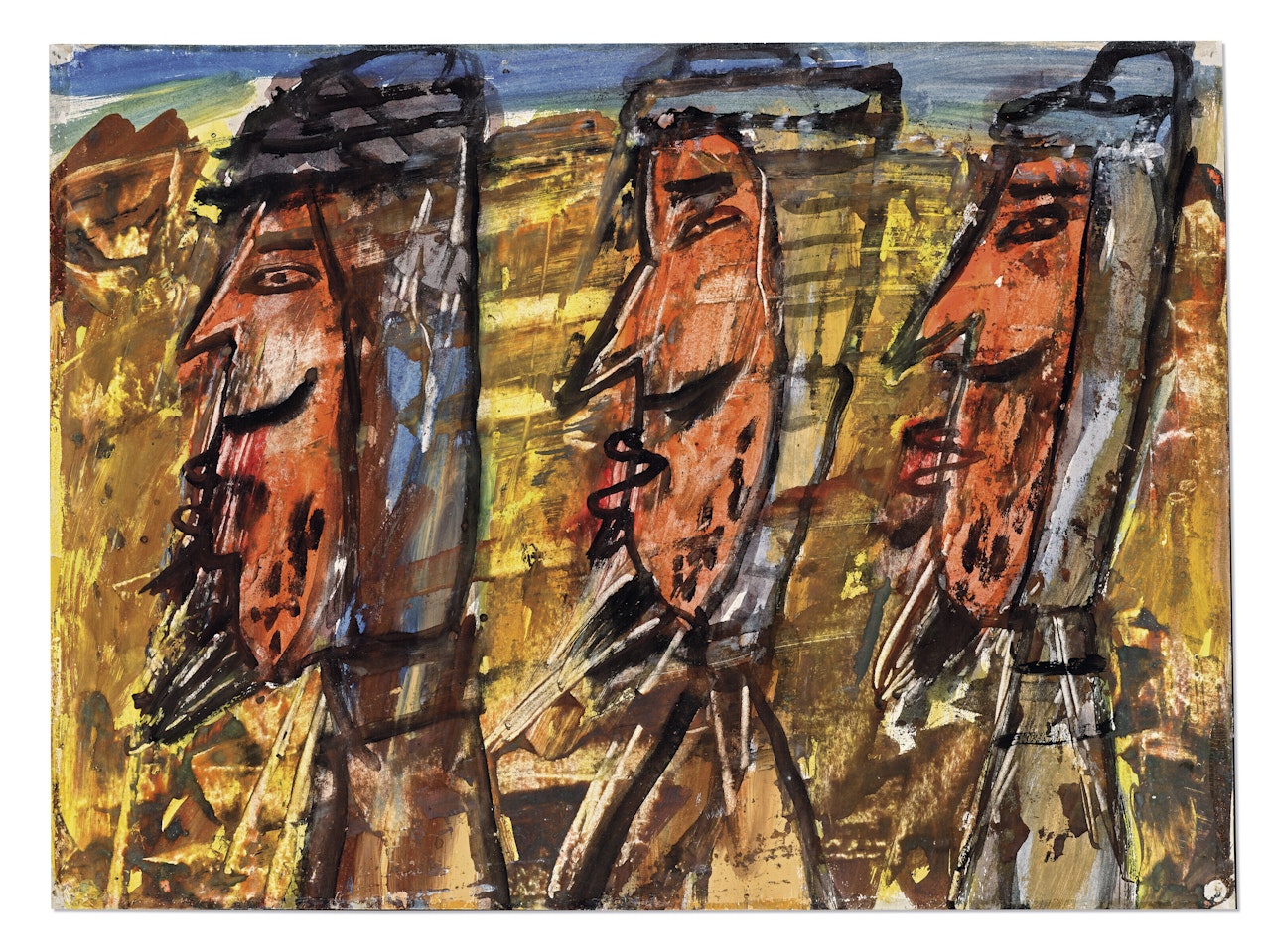 Trois bédouins by Jean Dubuffet