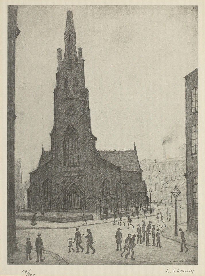 St. Simon's Church, Salford by Laurence Stephen Lowry