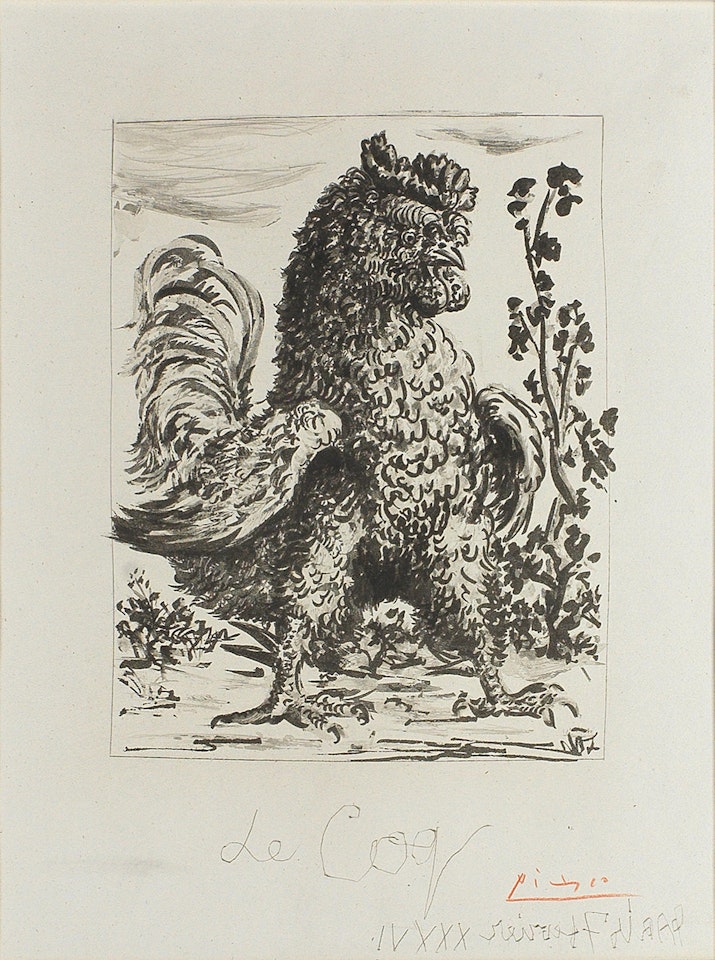 Le Coq, from 'Histoire Naturelle (Eaux-fortes originales pour des textes de buffon)' by Pablo Picasso