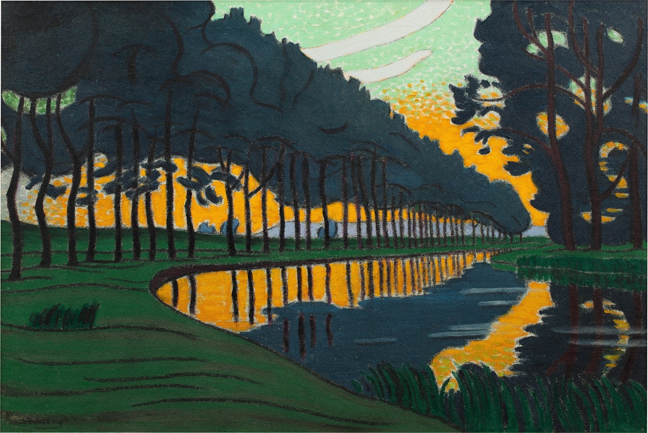 The Canal, Evening by Claude-Francis Barry