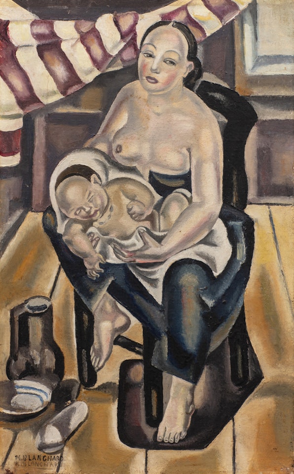 Maternité au Rideau by Maria Blanchard