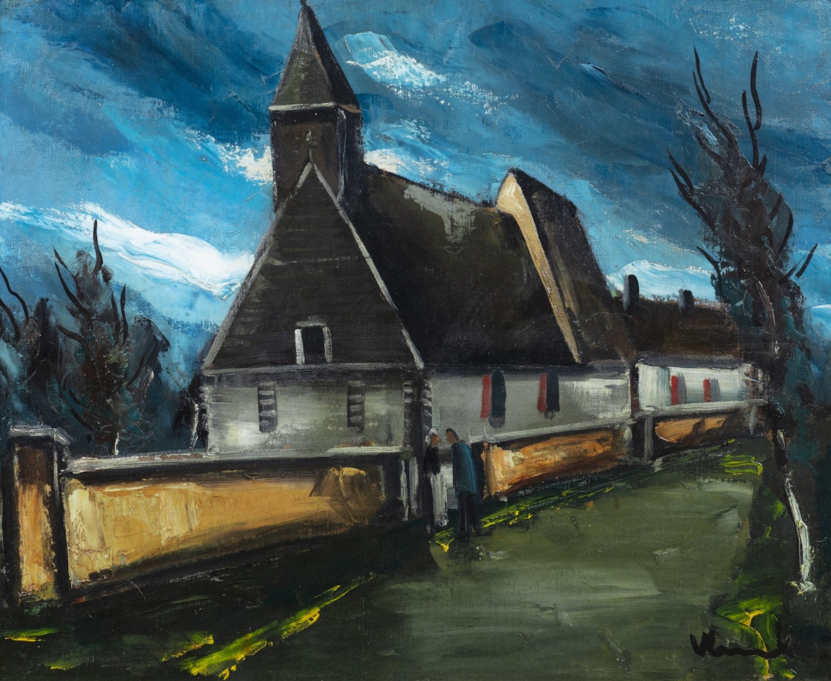 Château et Eglise de Ledenix (environs d'Oloron Sainte-Marie) by Maurice de Vlaminck
