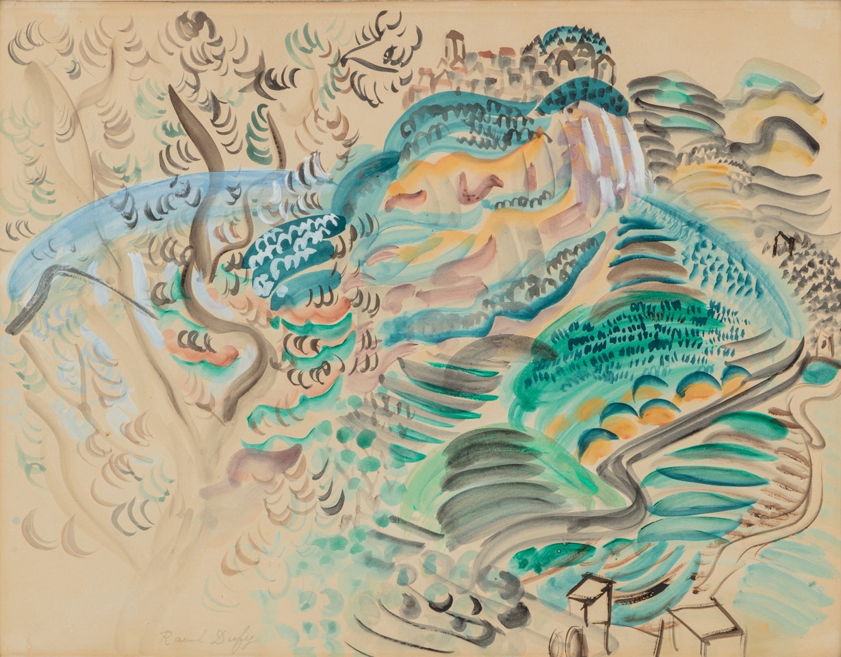 Village surplombant la vallée by Raoul Dufy