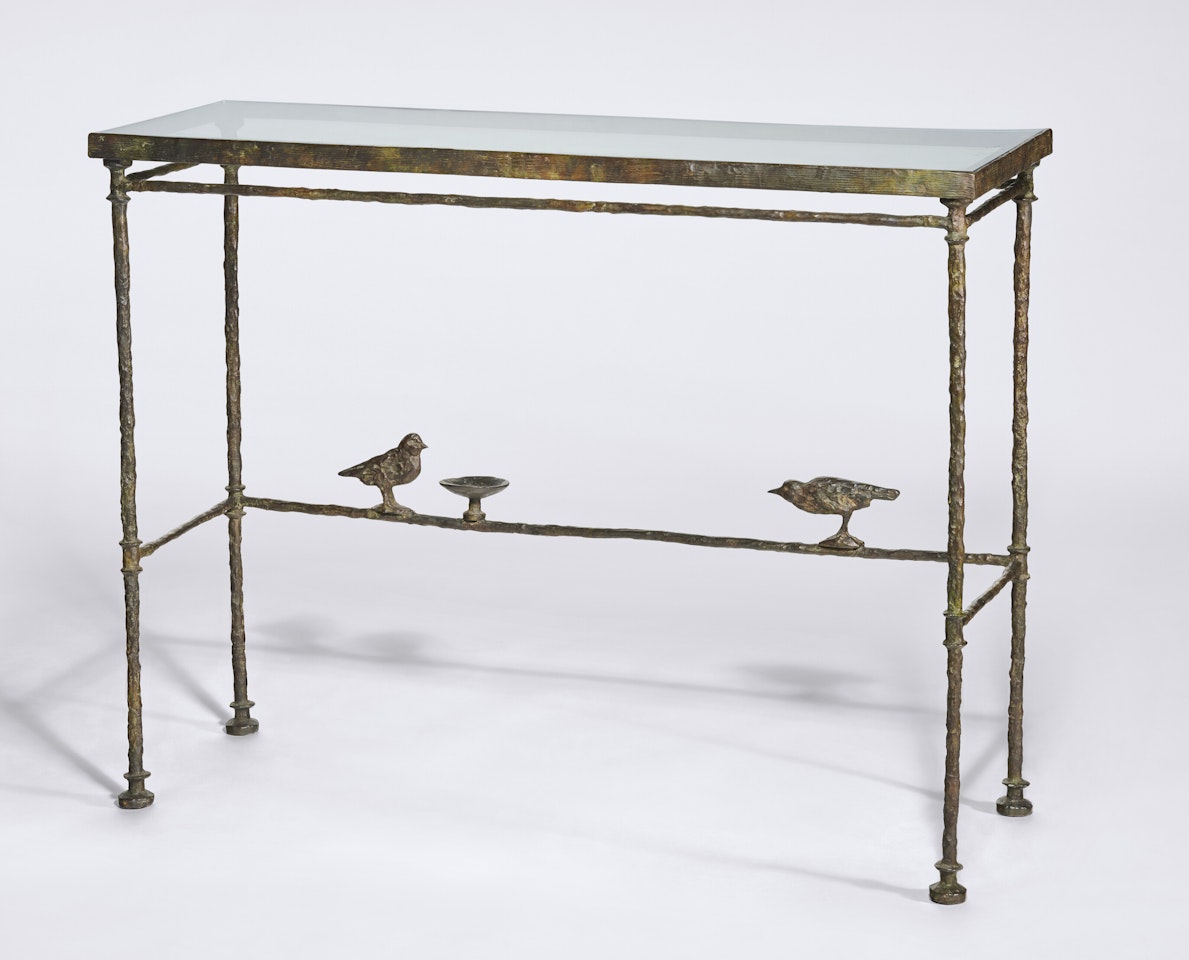 "Console aux deux oiseaux et coupelle" by Diego Giacometti