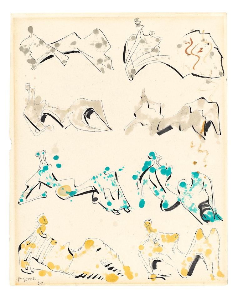 Eight Reclining Figures by Henry Moore