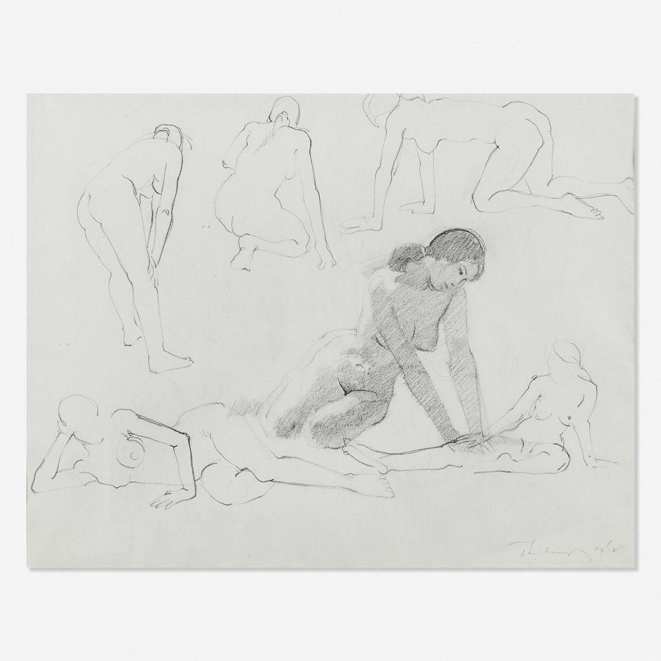 Untitled (Double-sided Drawing) by Wayne Thiebaud