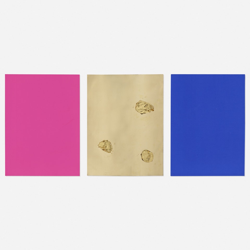 Monochrome und Feuer (triptych) by Yves Klein