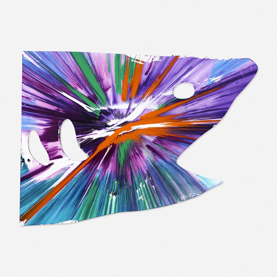 Signed Shark Spin Painting by Damien Hirst