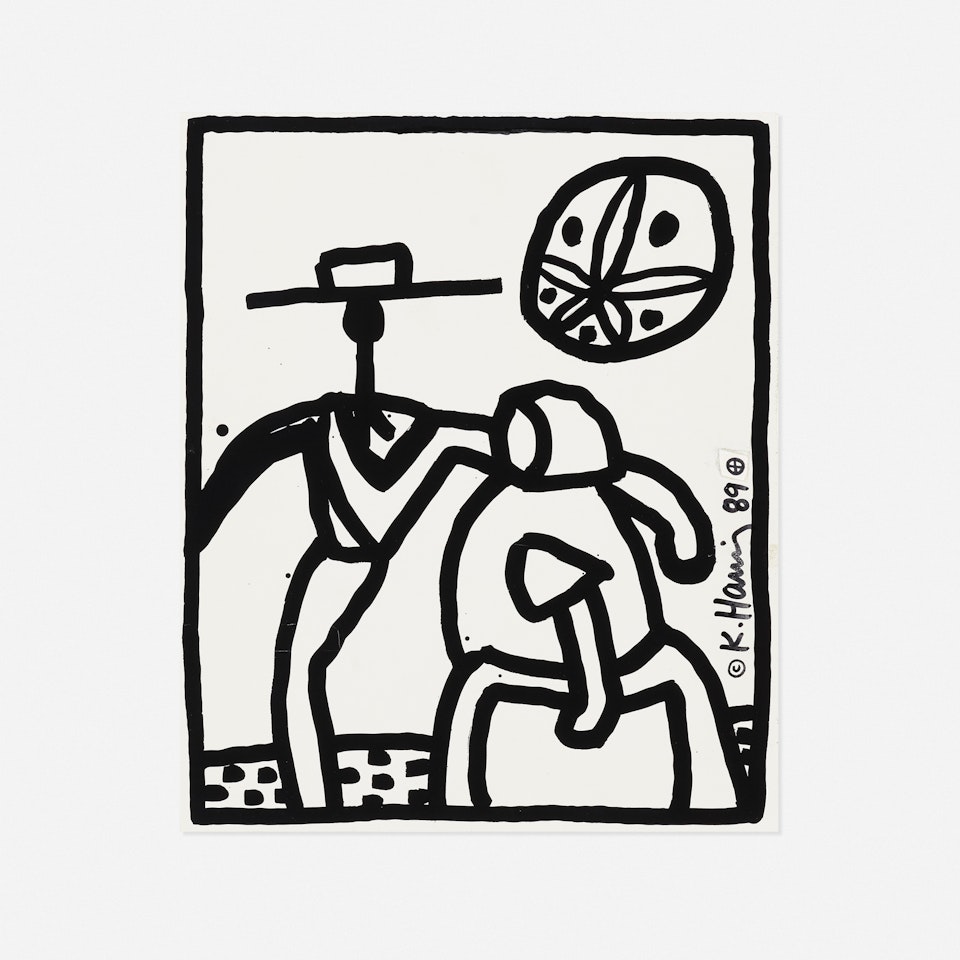 Unique preparatory print for Kutztown edition by Keith Haring