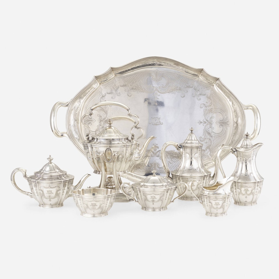 seven-piece tea and coffee service with tray by Tiffany & Co.
