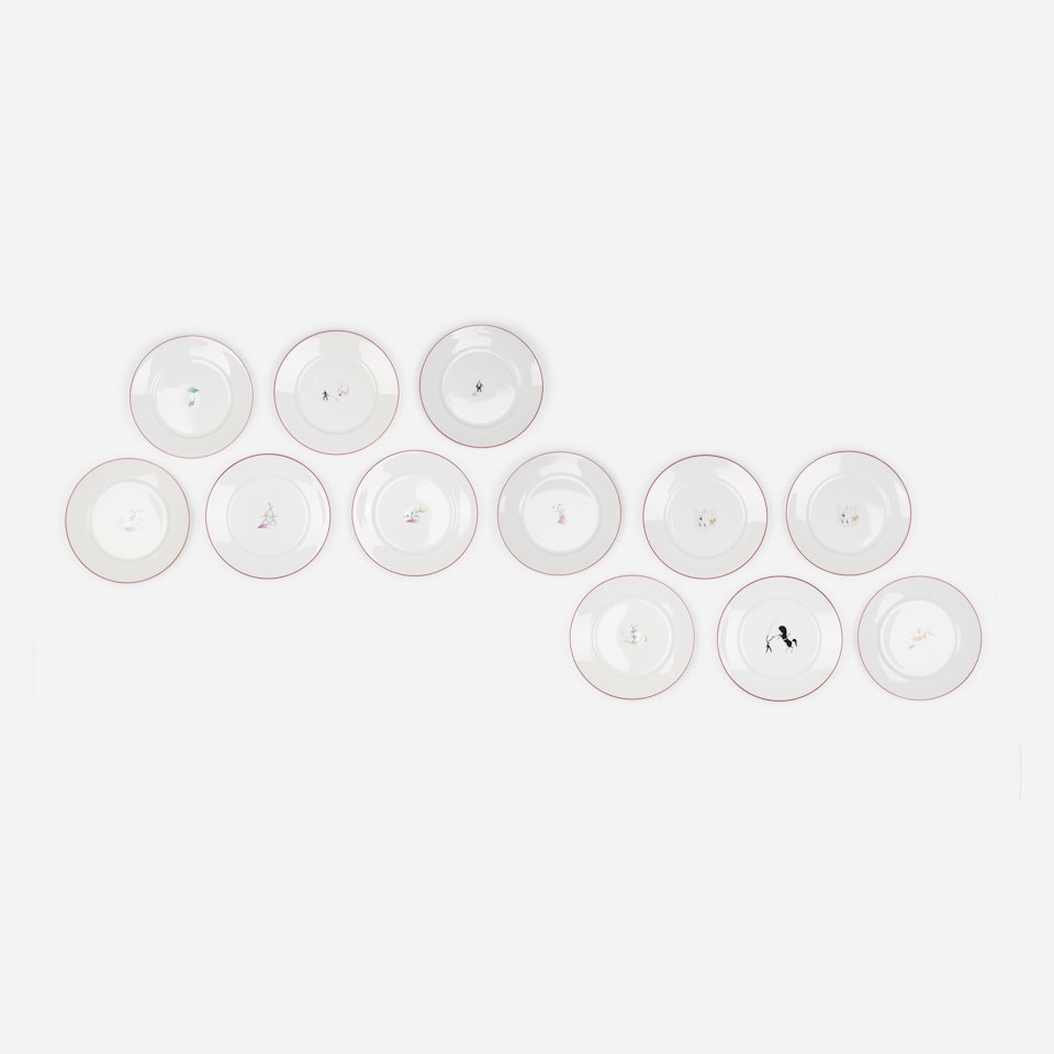 Il Circo plates, set of twelve by Gio Ponti
